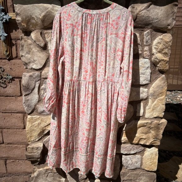 J. Jill Paisley Midi Dress Long Sleeve Pockets Size XL NWT Boho - Picture 5 of 8